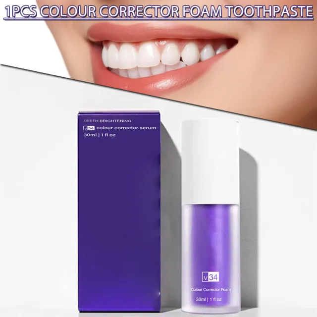 Colour Corrector Foam Purple Toothpaste Teeth Whitening Tooth Stain A