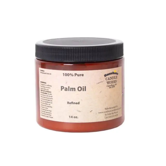Aceite de palma Sunshine Candle Works, 100% puro, aceite para hacer jabón, refinado, 14 oz
