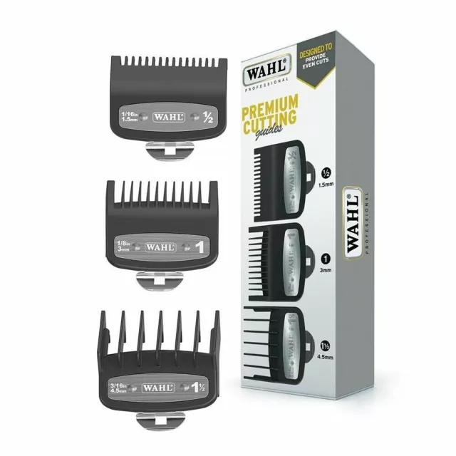 Wahl Premium 3 Pack Clipper Guard Attachment Comb Set - Size: ½ , 1 & 1½