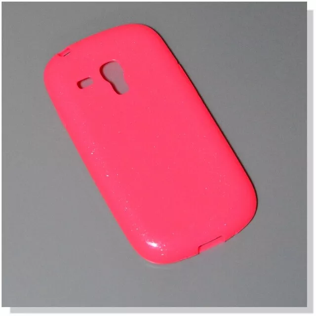 Custodia Back Case Fluo Cover Glitter Sottile Samsung Galaxy S3 Mini I8190 Pink