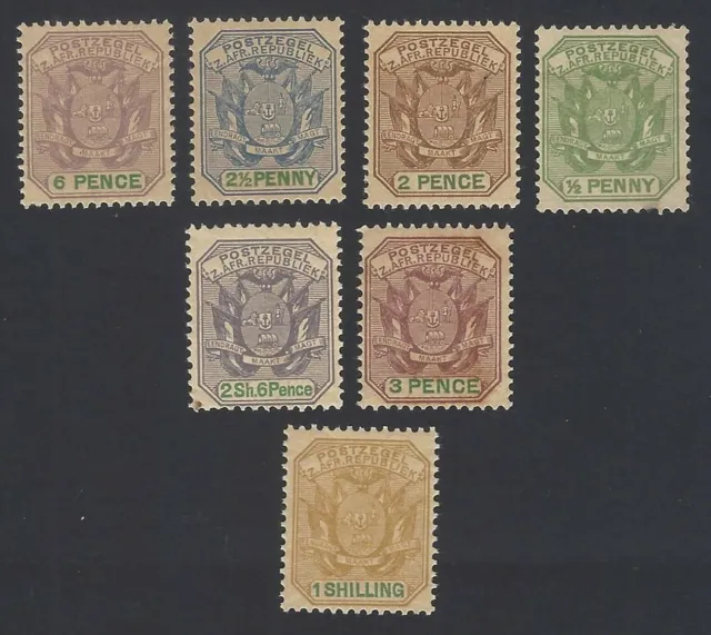 AOP South Africa TRANSVAAL 1896-97 7v MNH