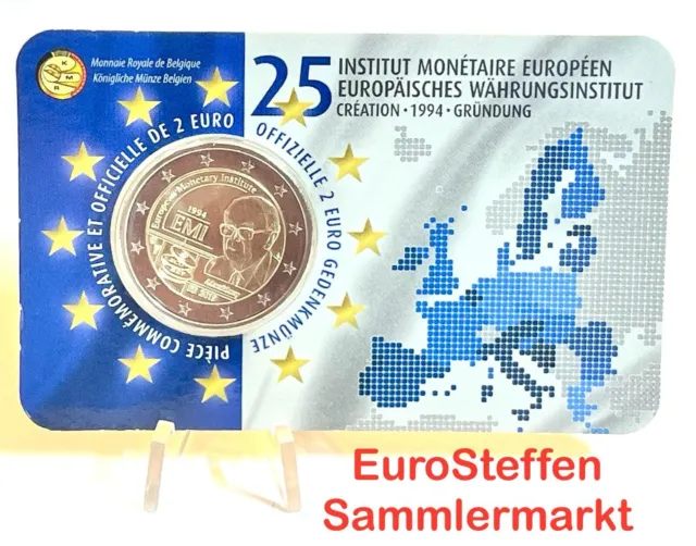 2 Euro Münze Belgien 2019 ,"Währungsinstitut", in Coincard