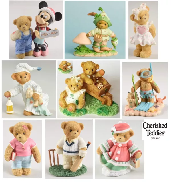 CHERISHED TEDDIES by ENESCO, HAND PAINTED STONE RESIN TEDDY BEAR FIGURINE, NIB