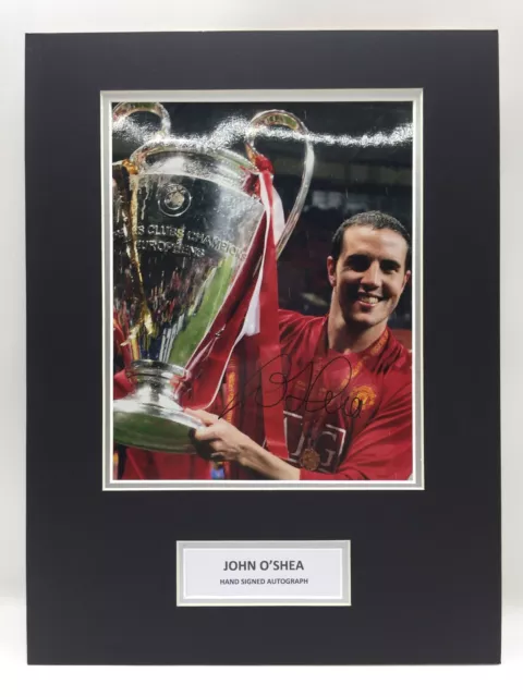 RARO Esposizione Foto Firmata John O'Shea Manchester United + COA AUTOGRAFO 2008