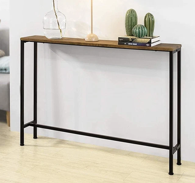 SLIM HALLWAY CONSOLE Table Industrial Tall Narrow Sofa End Side Unit ...