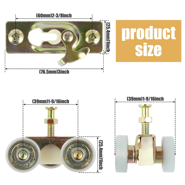 SLIDING POCKET DOOR Roller Assembly Compatible w/ 1500/100pd Series