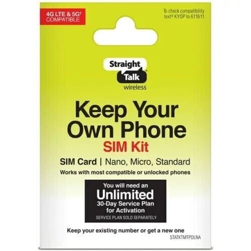 Straight Talk Keep Your Own Phone CDMA SIM Kit Verizon Network 4G LTE Activation