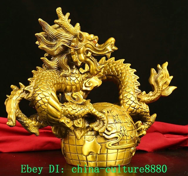 Carillon Feng Shui 6 Tiges Laiton – Tout Métal – Chasse Mauvais Esprits & Attire Chance – Avec Cordon Rouge Offert