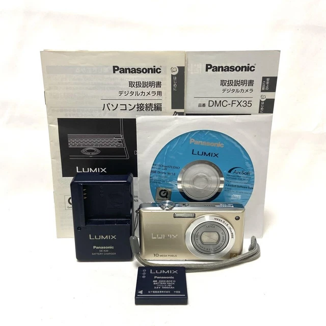 PANASONIC LUMIX FX35 Gold Digital Camera Used Tested Compact