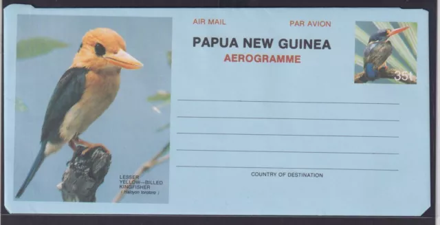 Papua Neuguinea New Guinea Ganzsache Aerogramm Vögel Birds Tiere Eisvogel