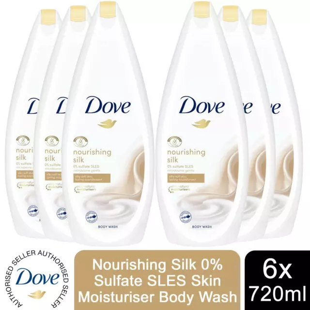 Dove Body Wash pflegende natürliche Seidefeuchtigkeitscreme für seidig weiche Haut, 6x720ml