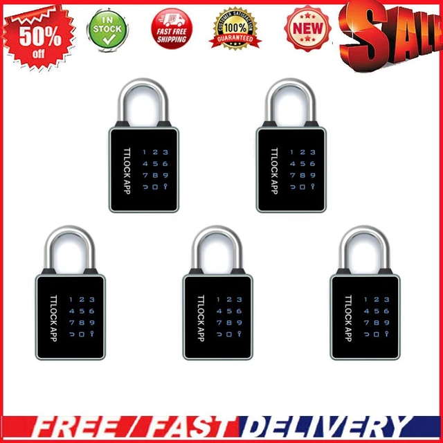 5Pcs Anti Theft Padlock IP65 Waterproof Smart Lock for Home Dormitory (TTLOCK AP