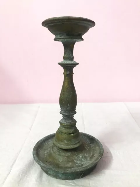 Hindu-Tempel Pooja Weihrauchbrenner Diya Bronze Ständer Lampe Antik Vintage...
