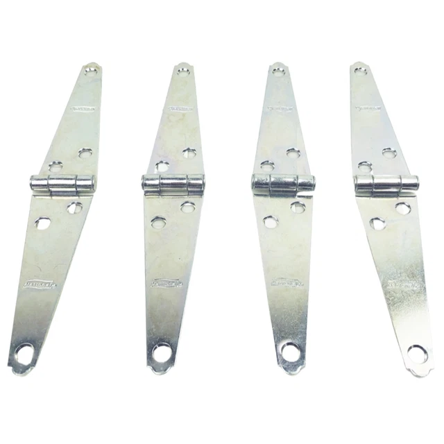 4x Gate Hinge Straps 4" Light Duty Zinc Plated Hardware Fence Barn Door National