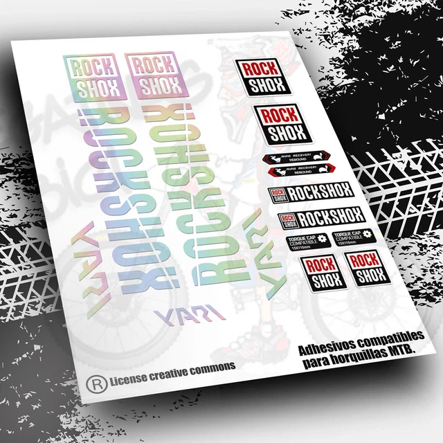 STAR SAM Autocollants Compatibles Avec Fourche Vélo Rock Shox Zeb Ultimate 2021 Argent Métallisé 1 CMT