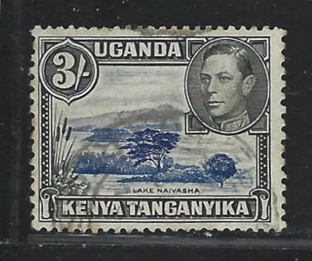 1938 KUT Scott #82a (SG #147) - 3sh KGVI Lake Naivasha Stamp p13x11½ - Used