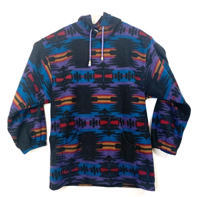 VTG Blazer Men's Native Navajo Pullover Fleece Mock Jacket Sz M