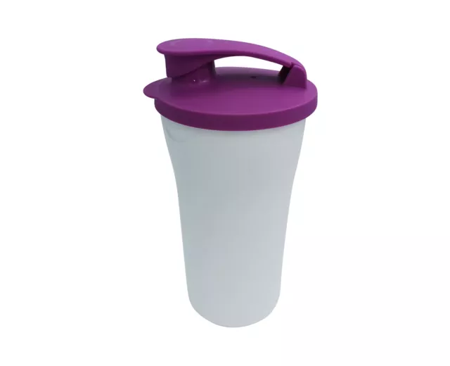 Tupperware Allegra Taza de Aderezo 450ml 1x Blanco Tapa Zarzamora Producto Nuevo