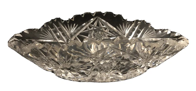 Vintage Cut Glass ABP American Brilliant 7.25” Oval Celery, Spoon Bowl