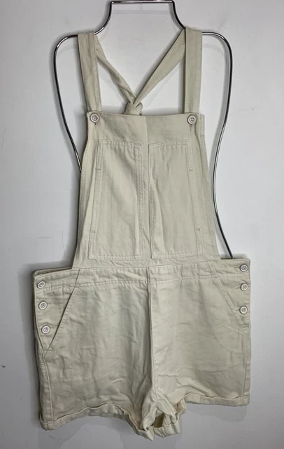 BNNT Pilco Anthropologie denim dungarees W 30 12 NEW cream playsuit summer cute