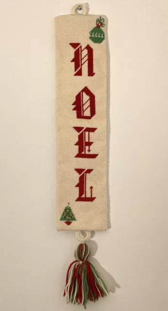 "Tirón de campana de aguja ""NOEL"" de colección aficionado hecho a mano" colgante de pared de Navidad
