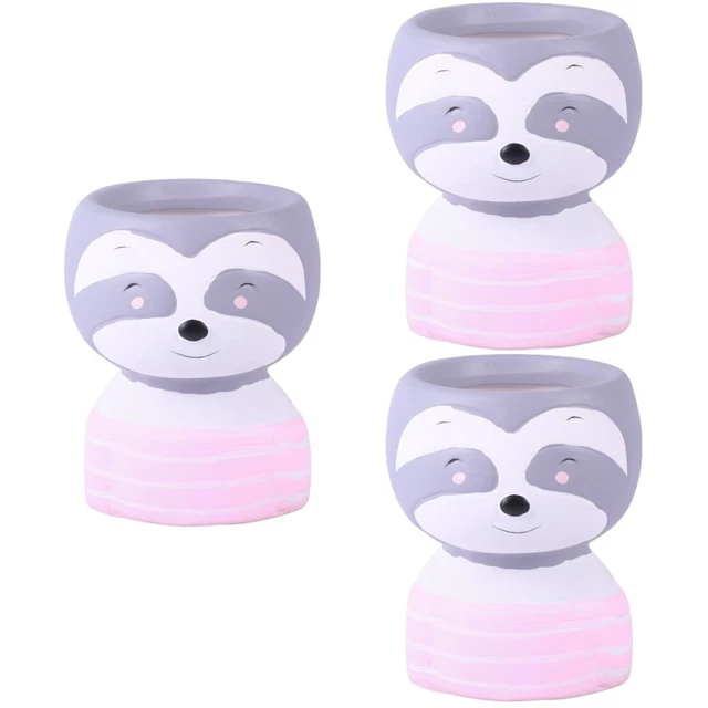 3x Kopf Pflanzer Porzellan Blumentopf Sukkulenten Topf Kopf Pflanzer