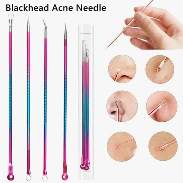 4x Kit de herramientas removedoras de granos Blackhead Comedone espinilla acné manchas zit popper Set