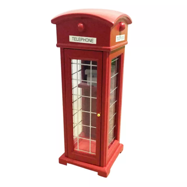 Dollhouse Red Old-Fashioned Public Telephone Booth 1:12 Miniature Decor