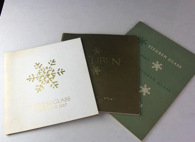 2 x Steuben Glass Winter Christmas Catalog & 1x Spring Catalog - 1963, 66, 67