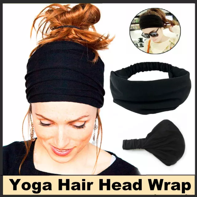 Women Running Soft Wide Hairband Yoga Elastic Stretch Headband Turban Head Wrap