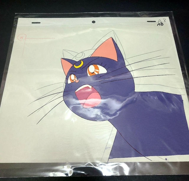 sailor moon Bishoujo Senshi Luna (black cat) cel + video 2 sheets set No.5837