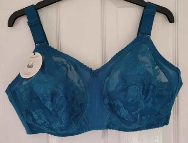 Triumph Doreen Non Wired Bra 10166213 Comfortable Full Coverage Blue Coral 40DD