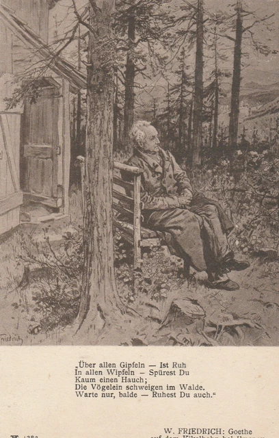 Carte Postale Ancienne Poesie Poete Goethe Illustrateur W. Friedrich Kikelhahn