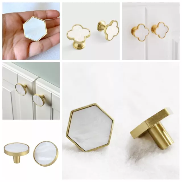 Kitchen Cabinet Knobs Brass Drawer Cupboard Wardrobe Door Pulls Handles Modern