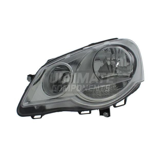 VW Polo Headlight Mk4 9N3 Hatchback 2005-2010 Chrome Headlamp Passenger Side