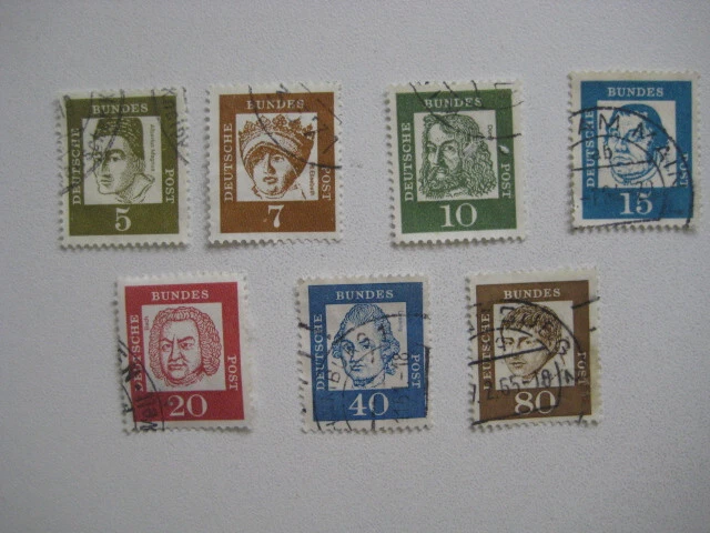 Bund 1961  Mi.Nr. 347+348+350+351+352+355+359  gestempelt  Bedeutende Deutsche