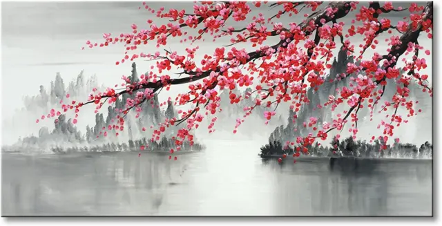 Large Traditional Chinese Painting Hand Painted Plum Blossom Canvas Wall Art Mod