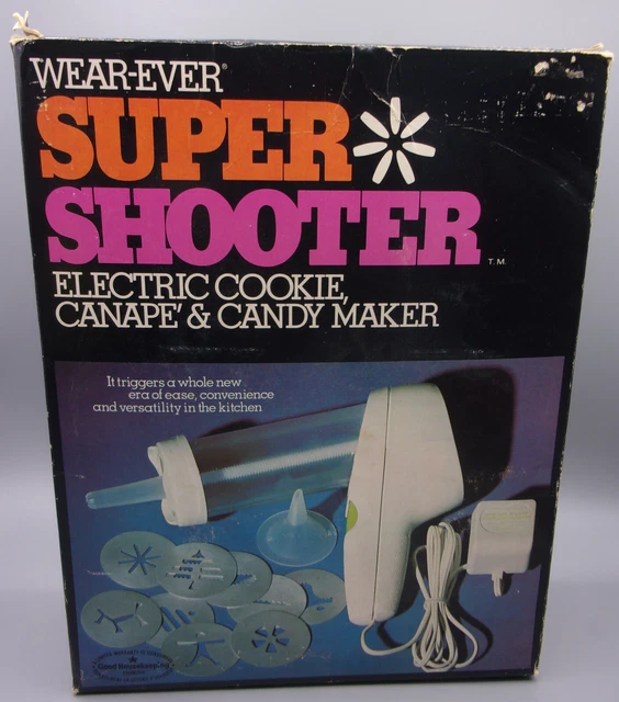 Prensa de galletas eléctrica de colección Wear-Ever Super Shooter #70001 - completa y probada