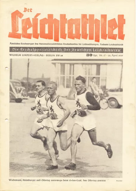 Zeitschrift Der Leichtathlet Nr. 17/1939, Titel: Wiedemann, Halmburger Ostertag