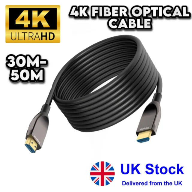 4K 60Hz HDMI Fiber Optical Cable AOC HDMI2.0 Fiber Cable 30-50m HDR HDC 18Gbps