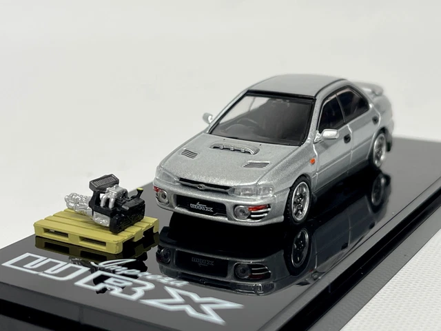 Hobby Japan Subaru Impreza WRX 1992 silver with display case - spare engine 1:64