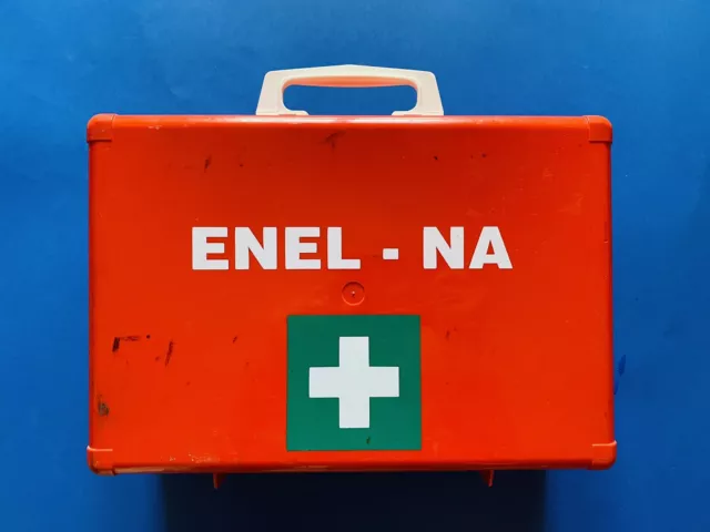 🔴 rara e vintage cassetta valigetta di pronto soccorso dell’ ENEL