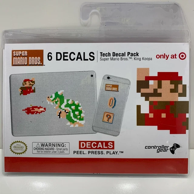 SUPER MARIO 8-BIT King Koopa Bowser Coin Logo 6 Decals Stickers ...