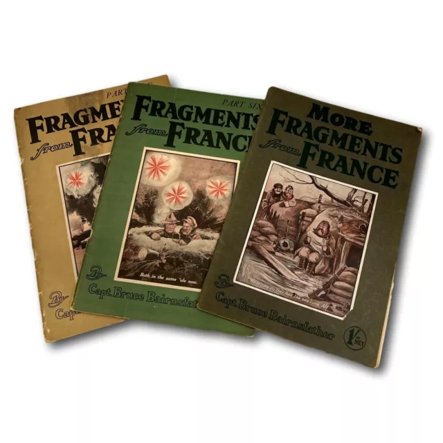 Bruce Bairnsfather Fragments from France Books Lot 3 UK WWI War Humor