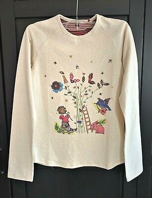 OILILY Girls Beige Melee with Ornament T-Shirt, Size 12, EUR 152