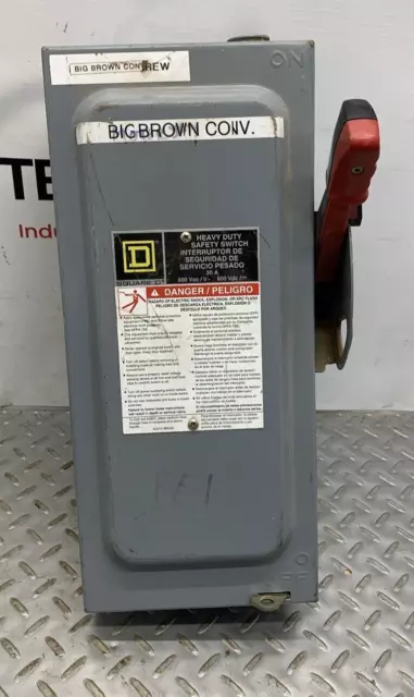 Square D Heavy Duty Safety Switch 600VAC/VDC 30A Electrical Disconnect Gray P-29