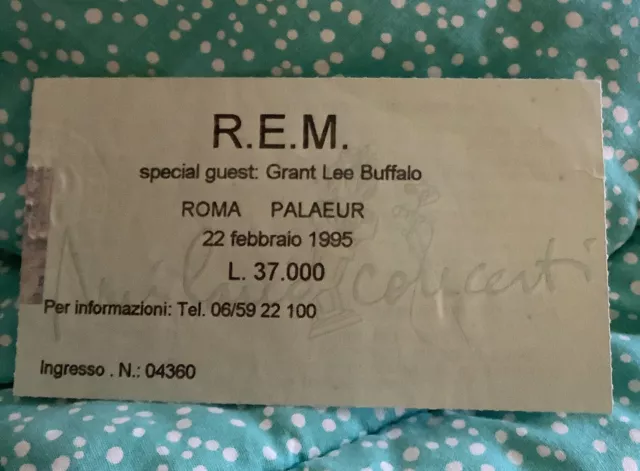 Vintage Biglietto ticket REM R.E.M. 1995 Roma Palaeur