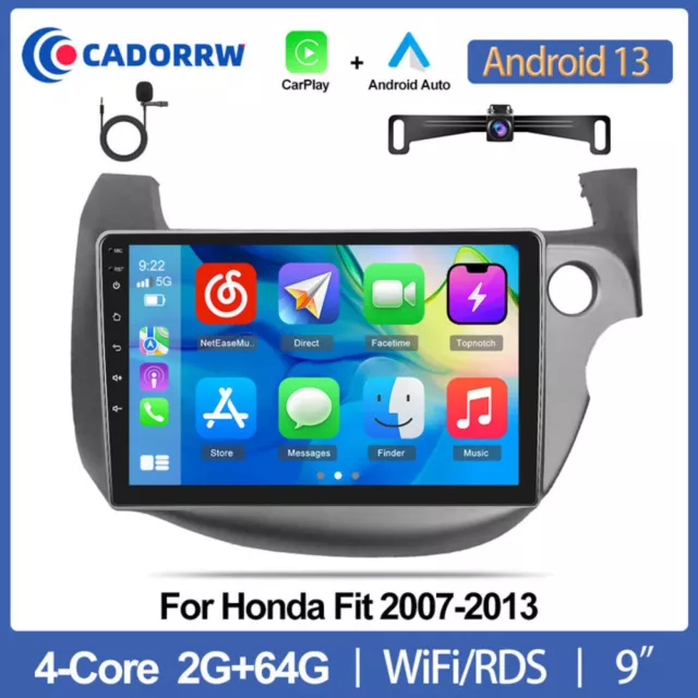 2G+64G Android 13.0 Carplay GPS Radio Car Stereo For Honda Fit Jazz GE 2007-2013