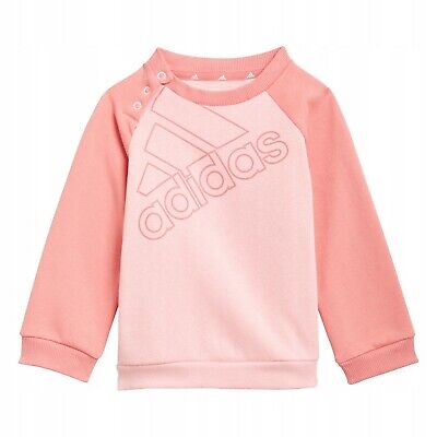 Adidas Performance Girls Sweatshirt Children Fleece Sweater Top Pink 2-3 Years