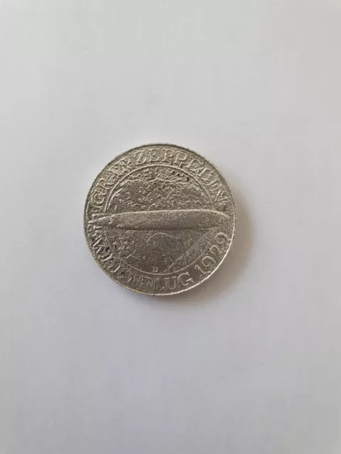 Weimar 3 Reichsmark 1930 D Weltflug Graf Zeppelin Silber